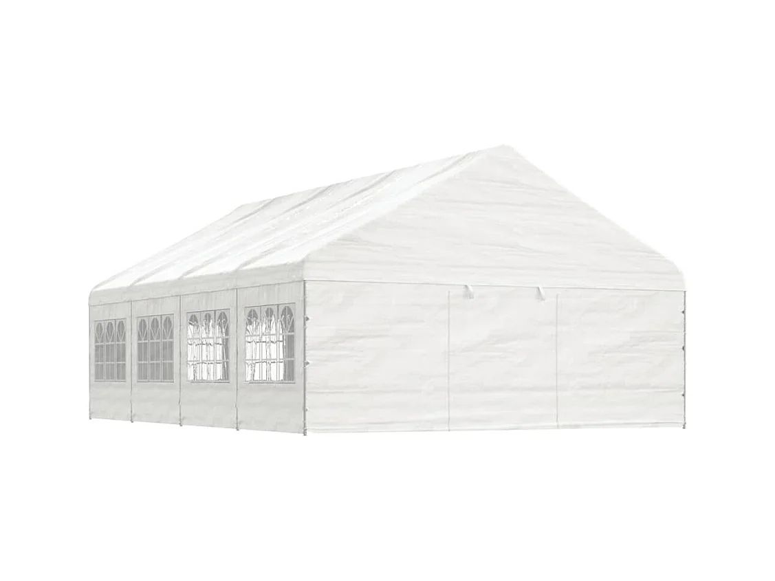 Gazebo met wit dak 8,92x5,88x3,75 m polyethyleen