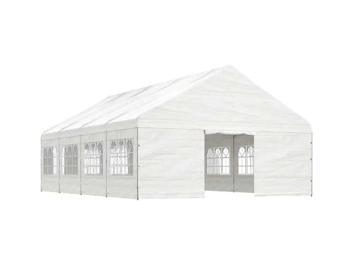 Gazebo met wit dak 8,92x5,88x3,75 m polyethyleen