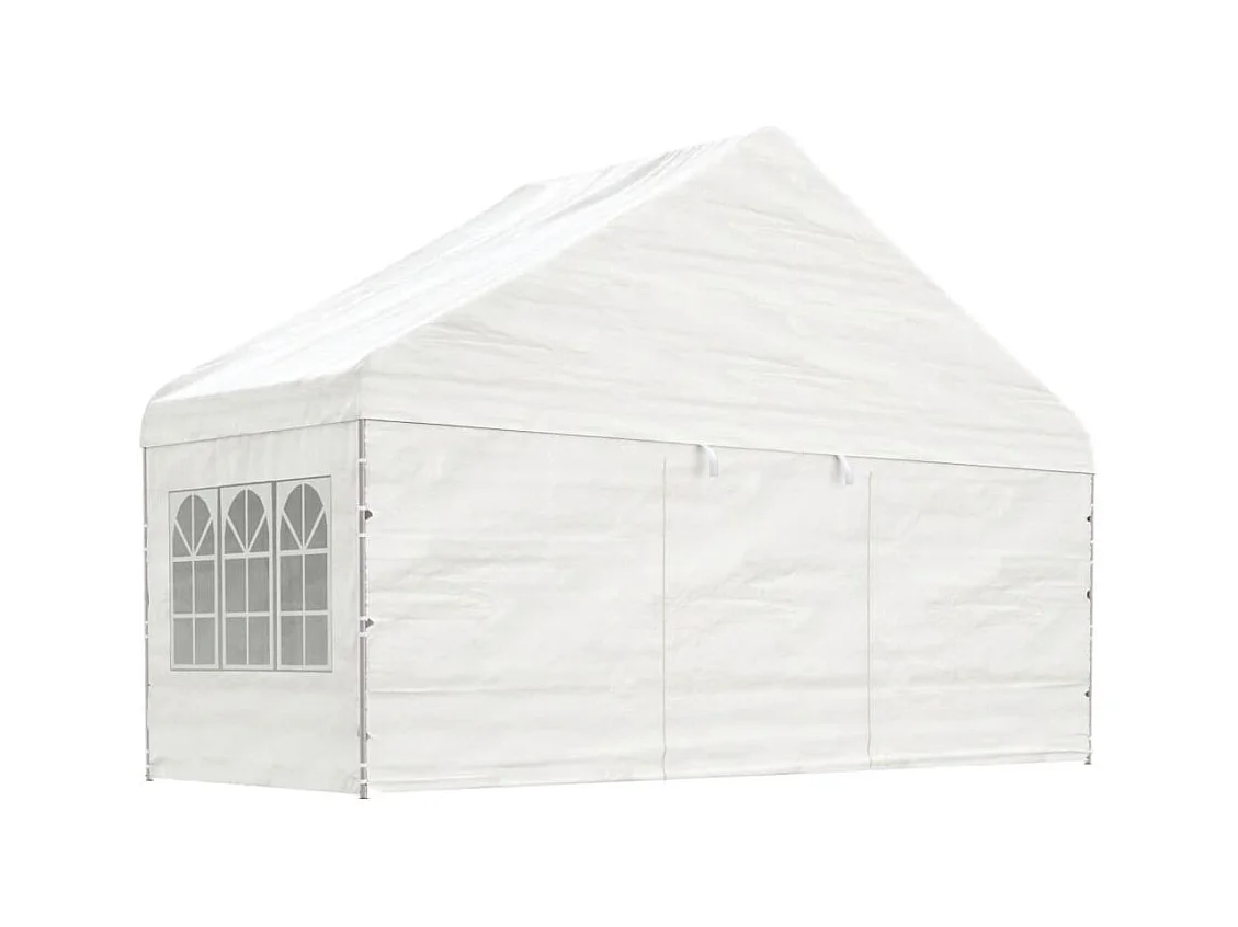Gazebo met wit dak 8,92x5,88x3,75 m polyethyleen