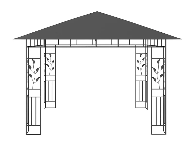Gazebo met klamboe 3x3x2,73 m Antraciet 180 g/m²