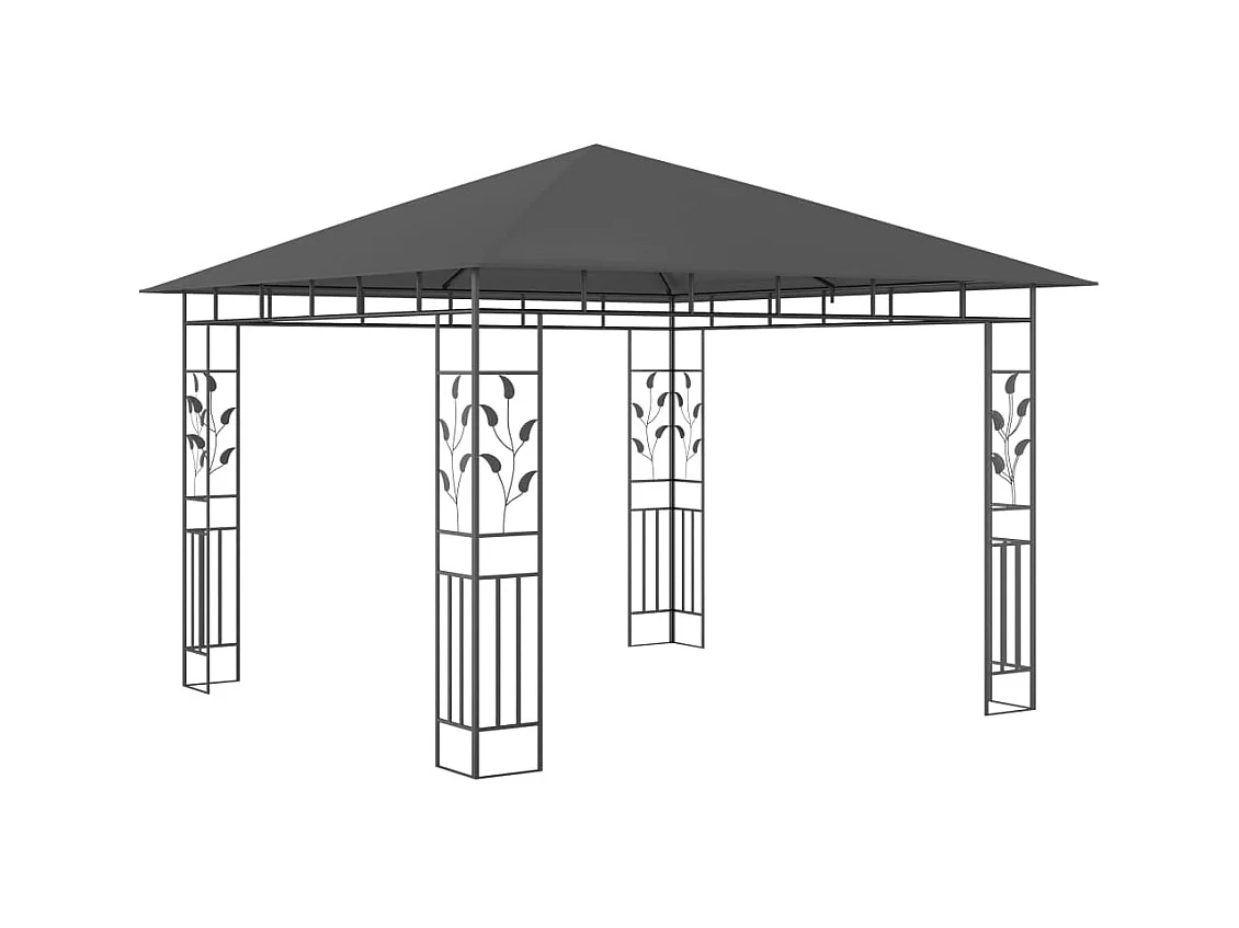 Cenador con mosquitera 3x3x2,73 m Antracita 180 g/m²