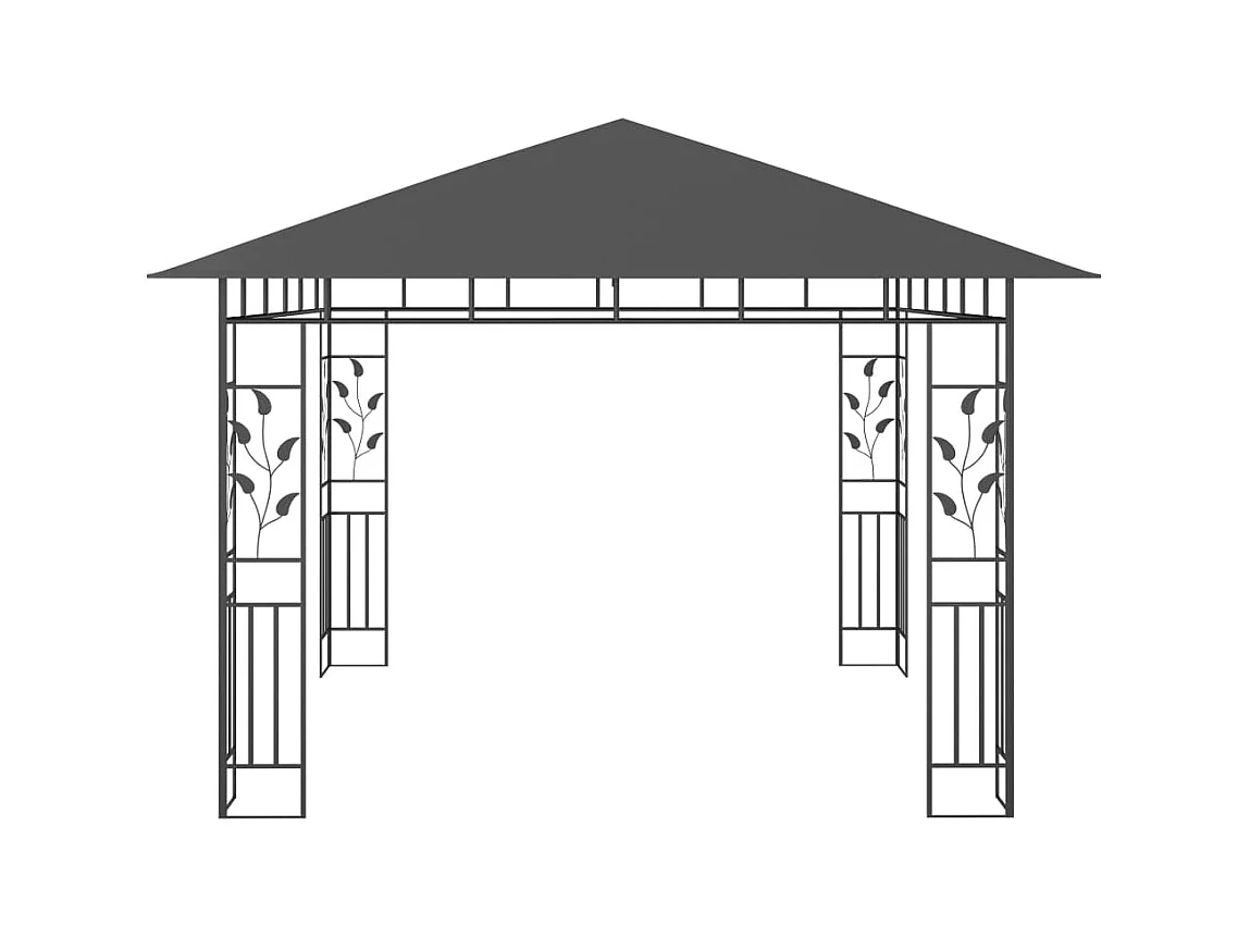 Cenador con mosquitera 3x3x2,73 m Antracita 180 g/m²