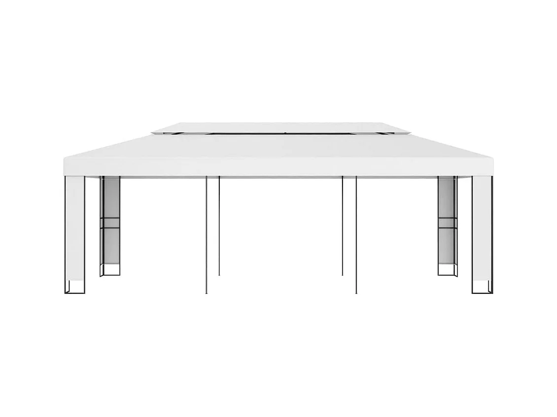 Gazebo con doppio tetto 3x6 m Bianco