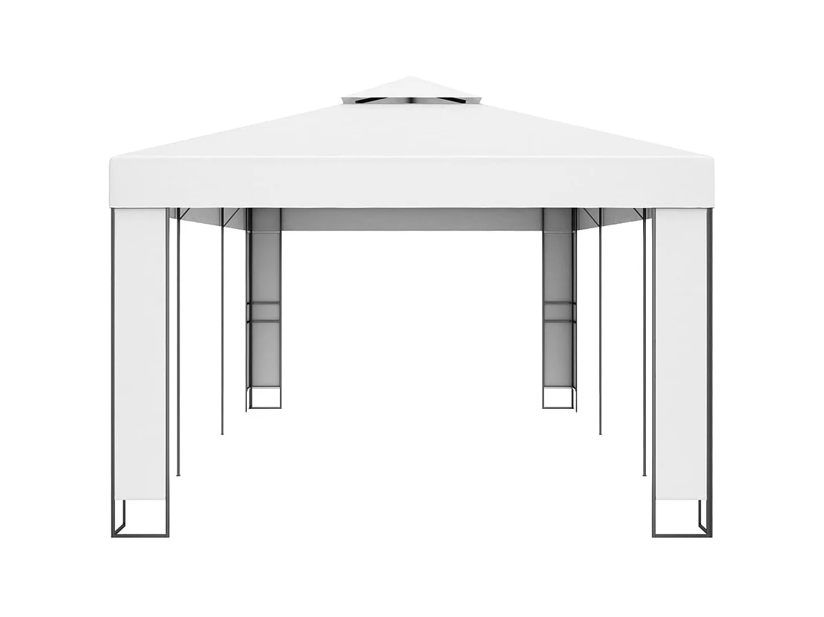 Gazebo con doppio tetto 3x6 m Bianco