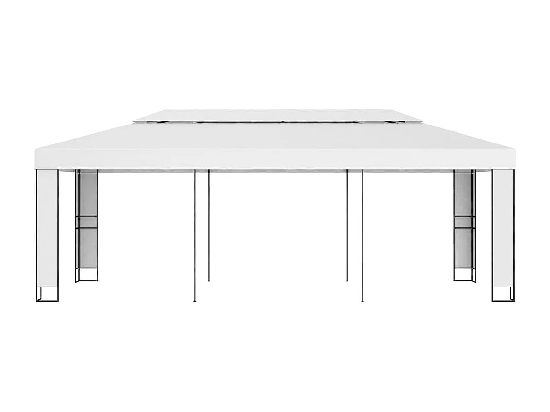 Gazebo con doppio tetto 3x6 m Bianco