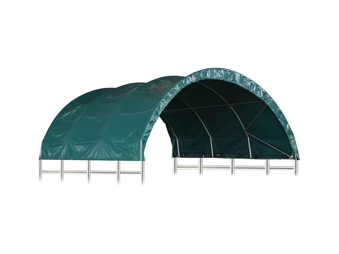 PVC Viehzelt 3,7x3,7m Grün