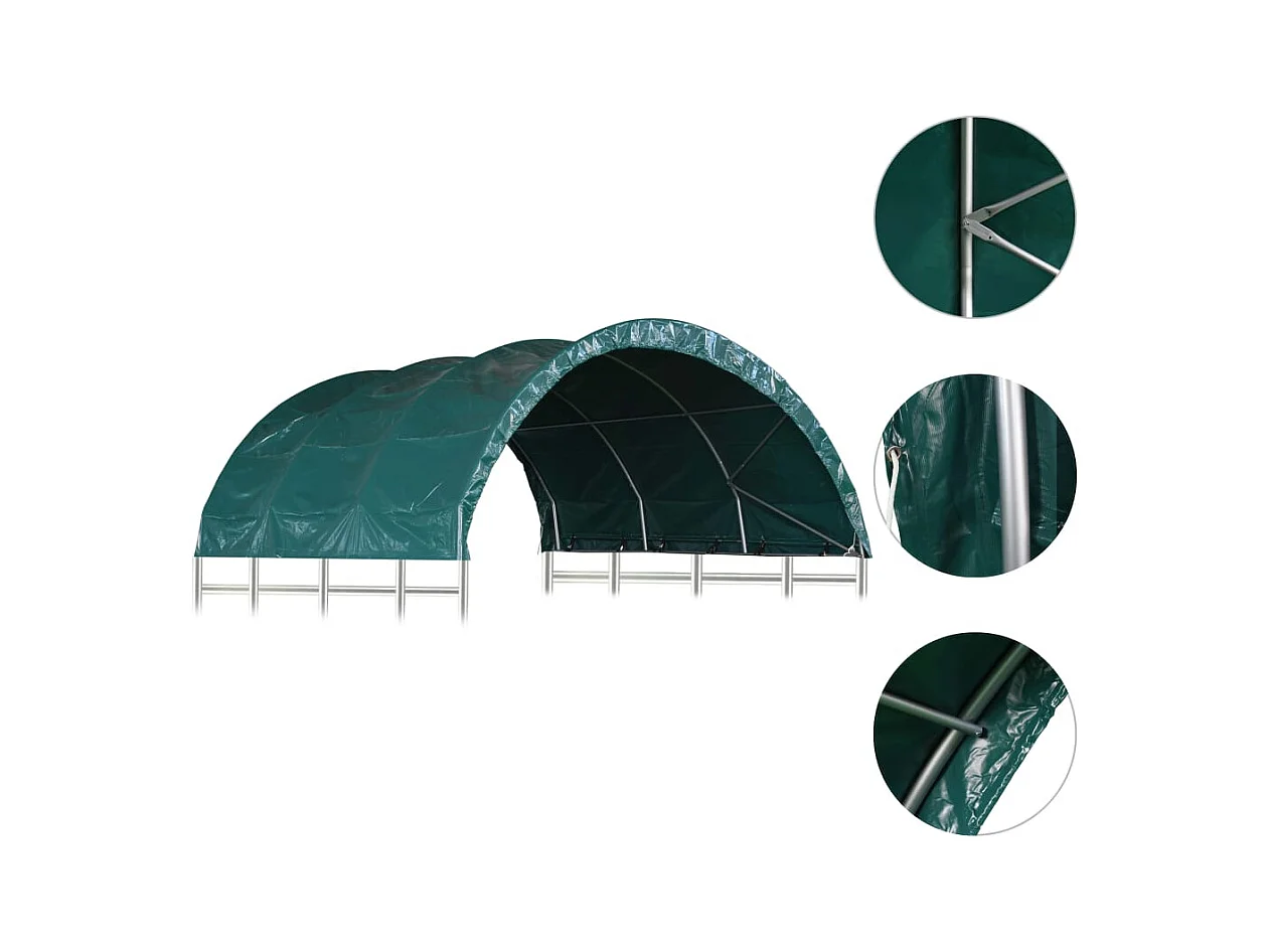 PVC Viehzelt 3,7x3,7m Grün
