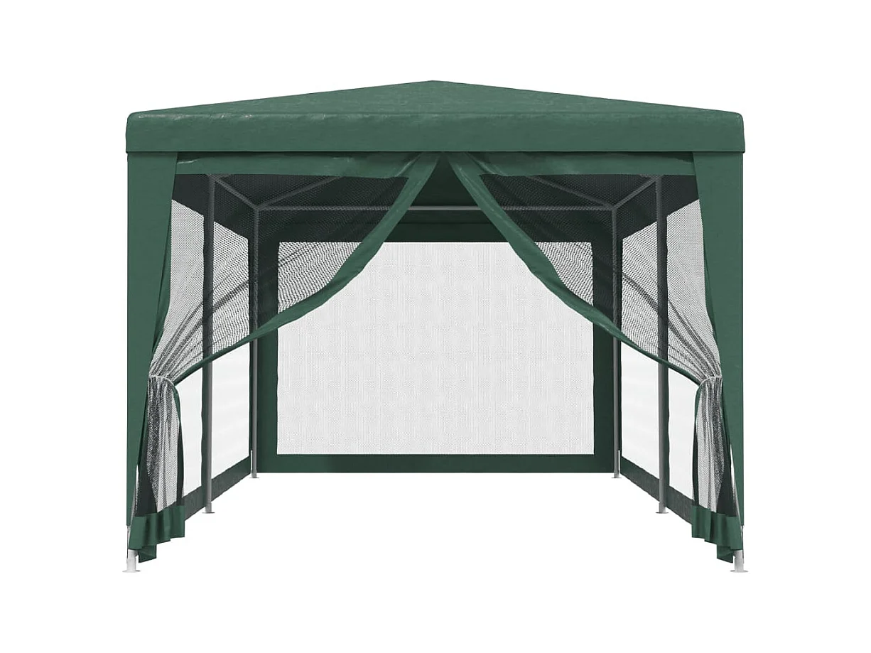 Partyzelt mit 4 Netzseitenwänden Grün 3x6 m HDPE