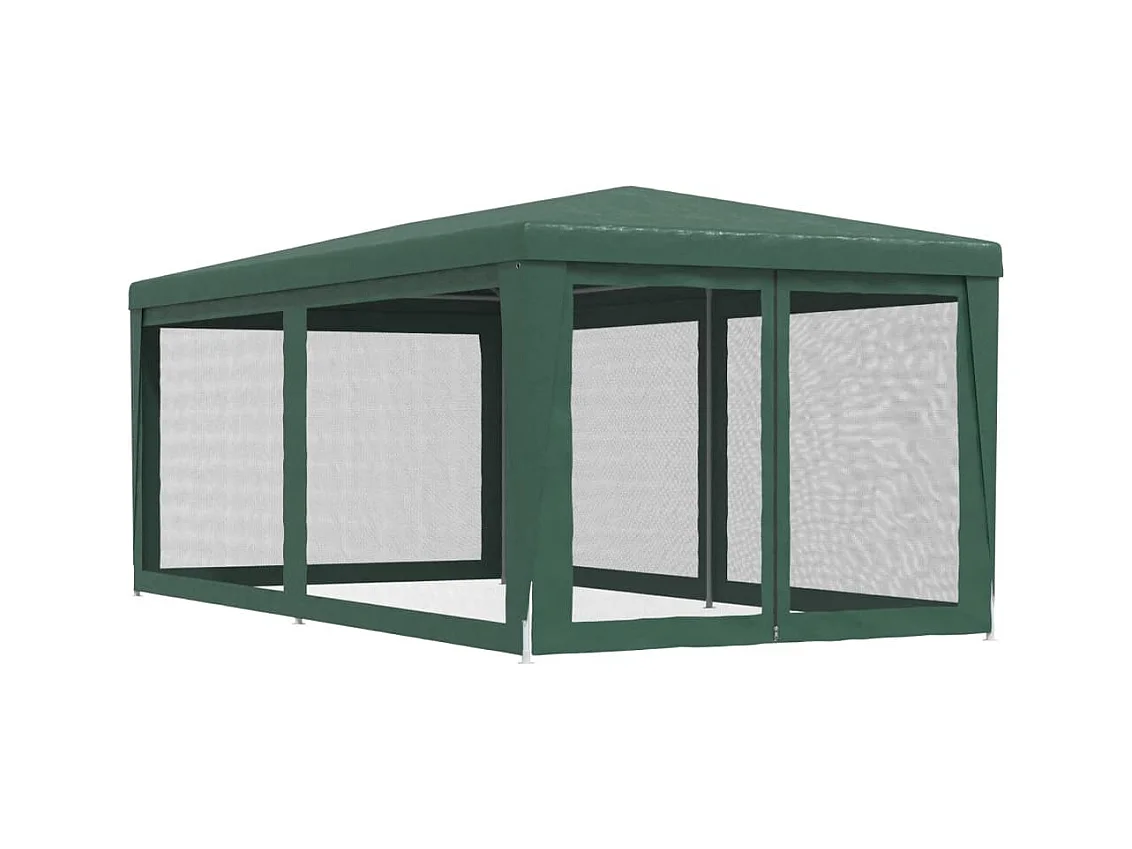 Partyzelt mit 4 Netzseitenwänden Grün 3x6 m HDPE