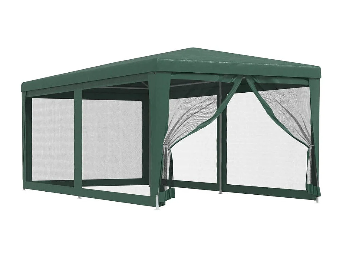 Carpa para fiestas con 4 paredes laterales de malla Verde 3x6 m HDPE