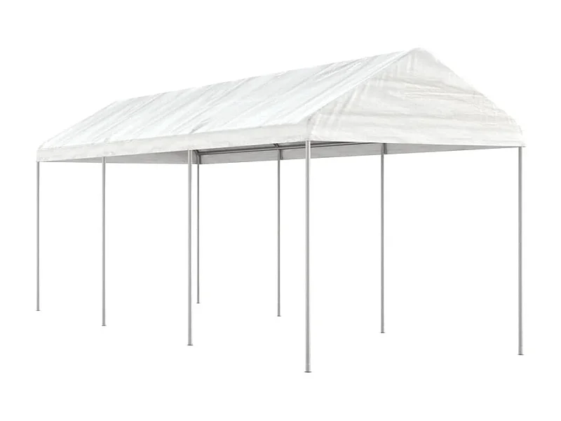 Gazebo met wit dak 6,69x2,28x2,69 m polyethyleen