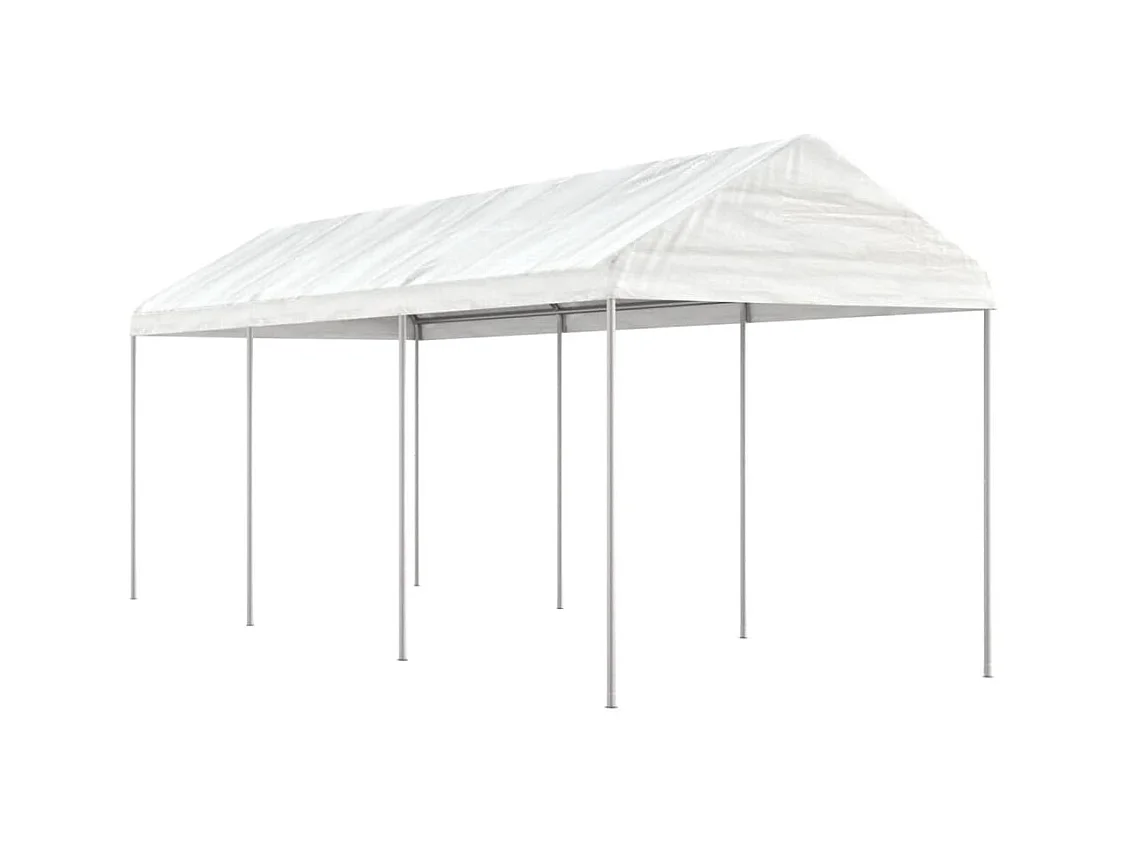 Gazebo met wit dak 6,69x2,28x2,69 m polyethyleen