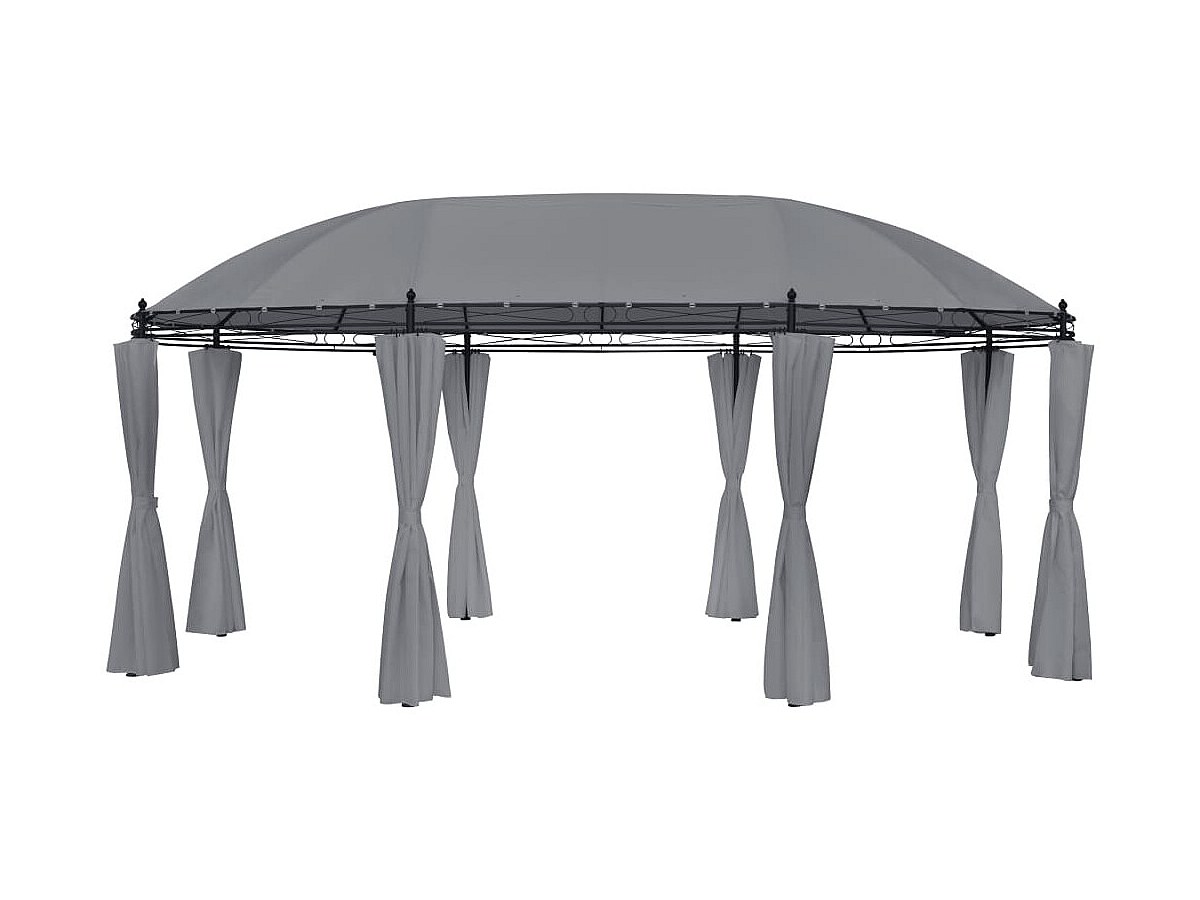 Tonnelle avec rideaux 520x349x255 cm Anthracite