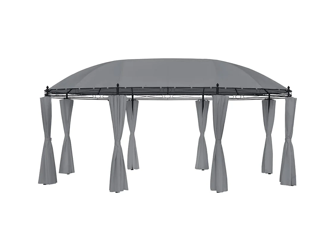 Pavillon mit Vorhängen 520x349x255 cm Anthrazit