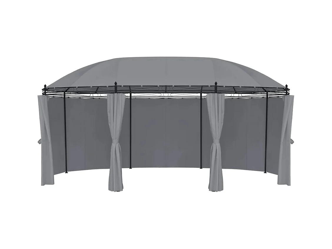Pavillon mit Vorhängen 520x349x255 cm Anthrazit