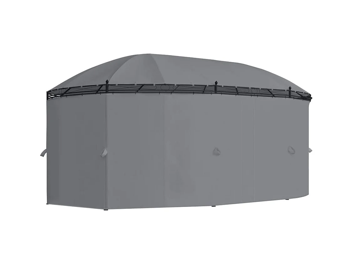 Pavillon mit Vorhängen 520x349x255 cm Anthrazit