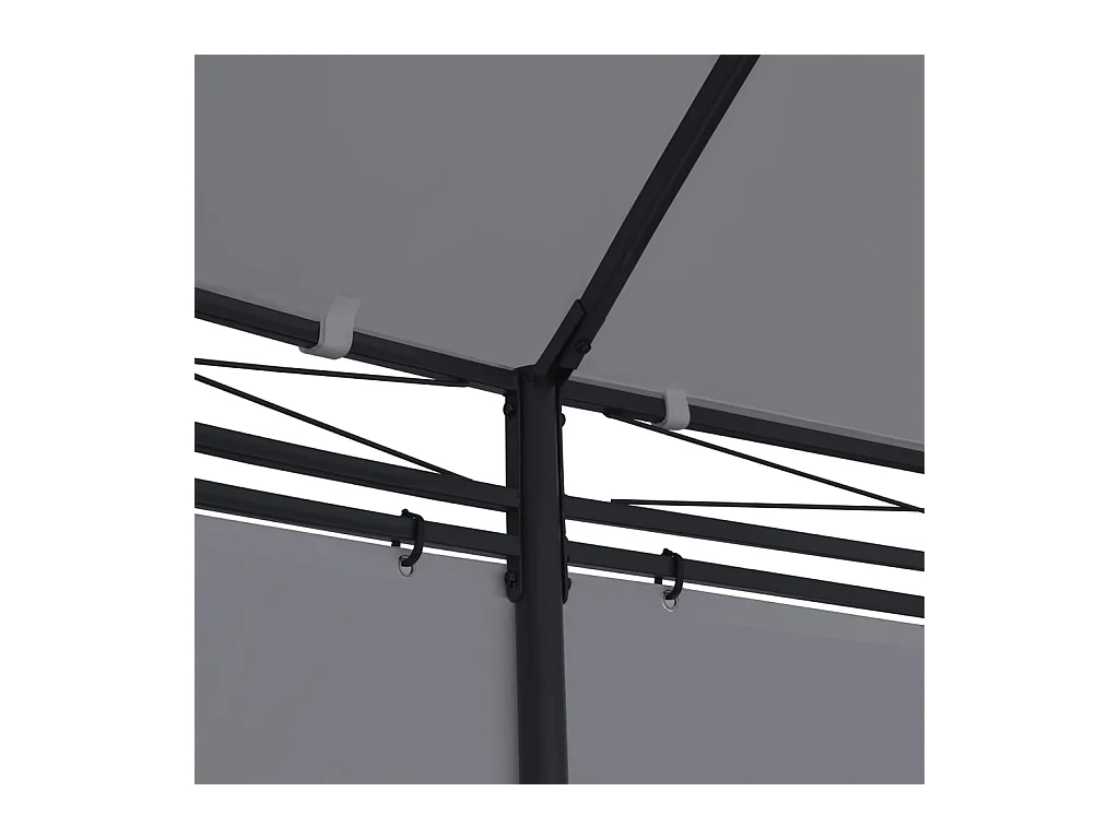 Pavillon mit Vorhängen 520x349x255 cm Anthrazit