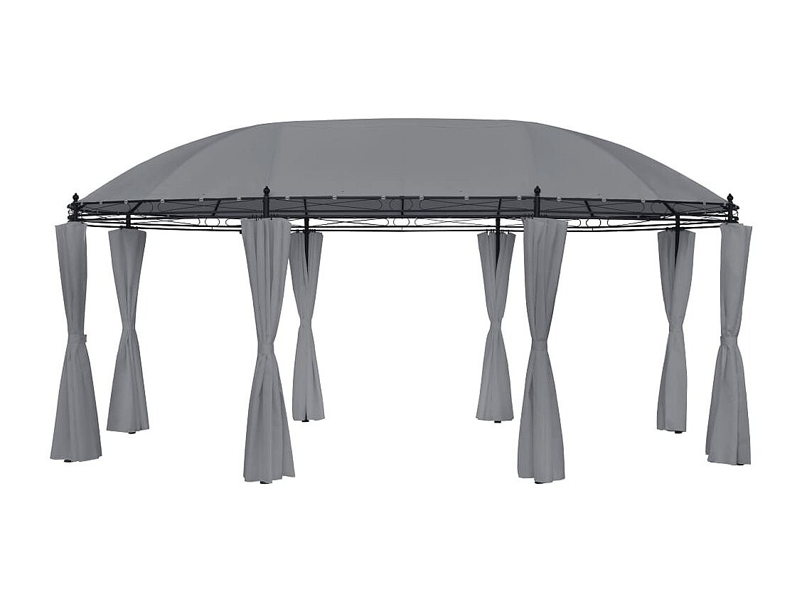Tonnelle avec rideaux 520x349x255 cm Anthracite
