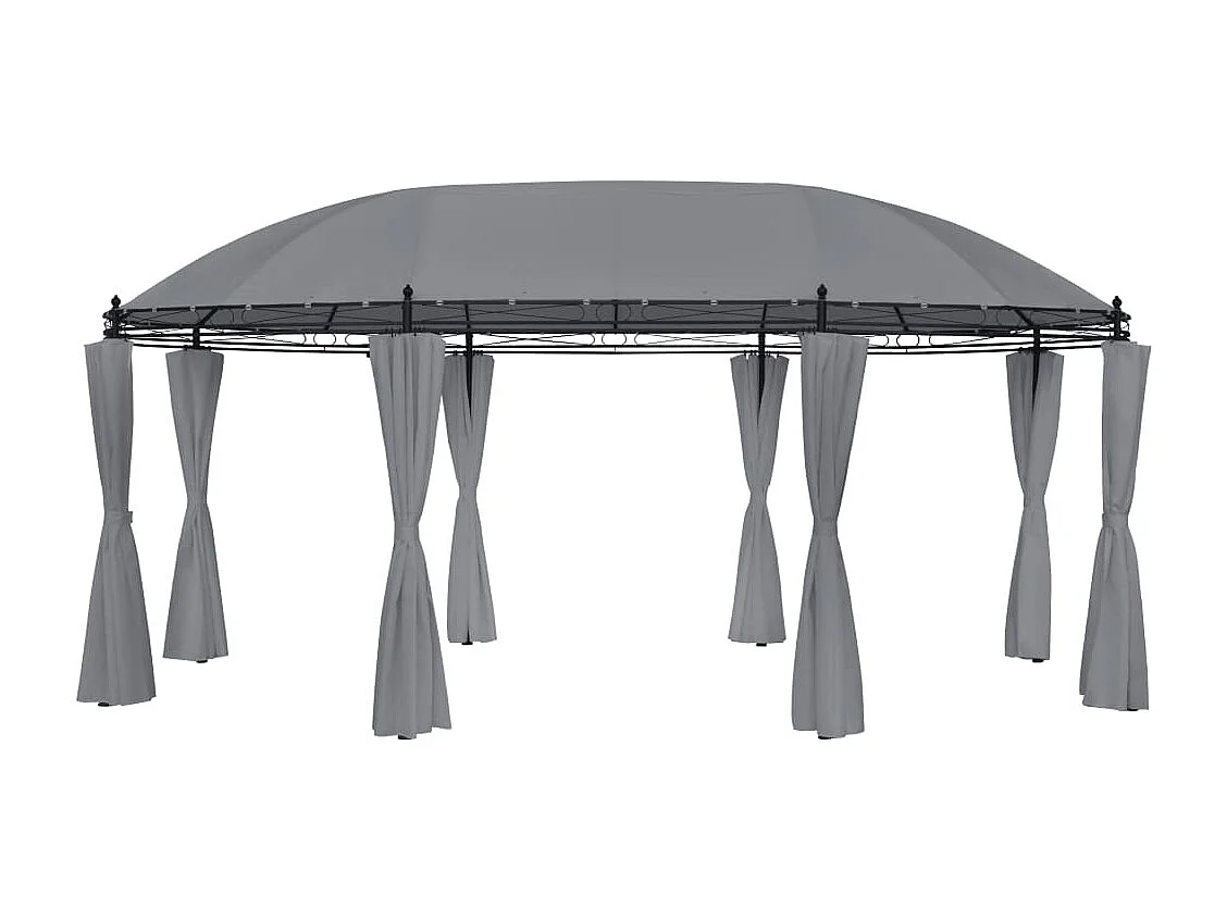 Gazebo con tende 520x349x255 cm Antracite