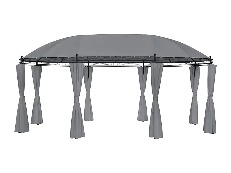 Gazebo con tende 520x349x255 cm Antracite