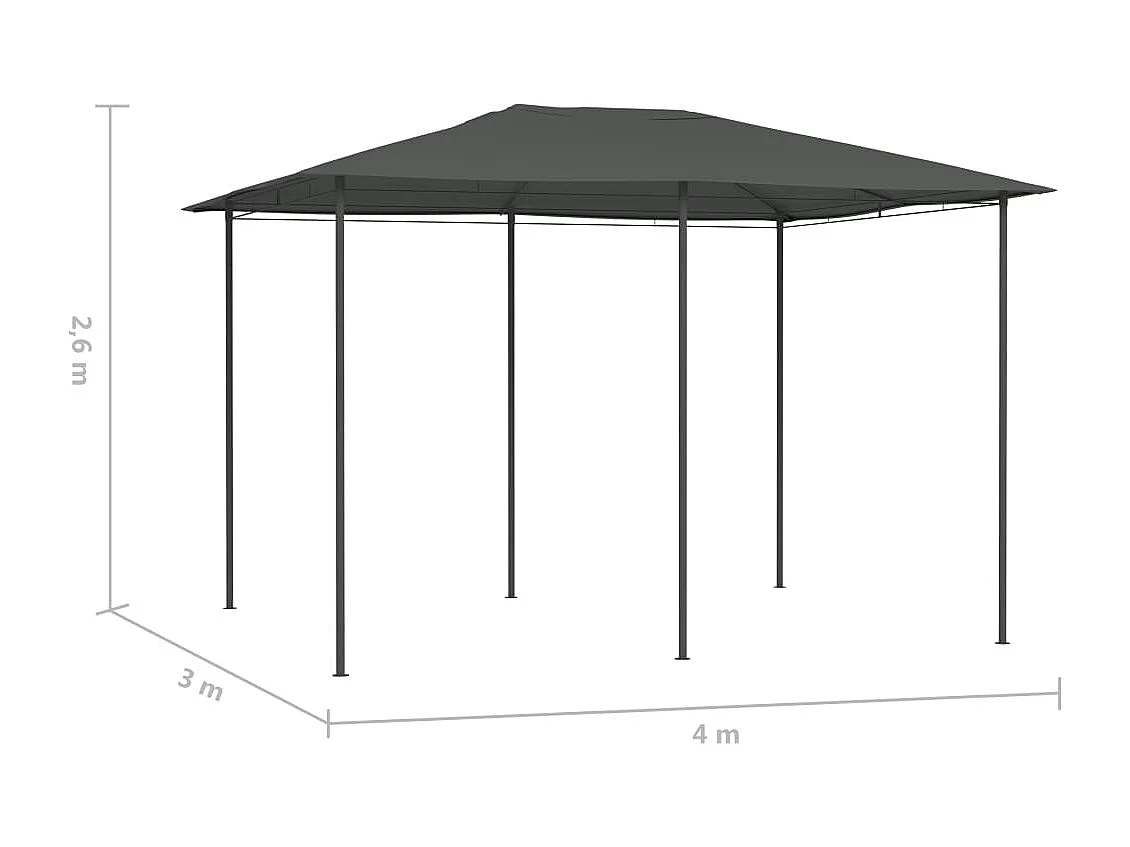 Belvedere 3x4x2,6 m Antracita 160 g/m²