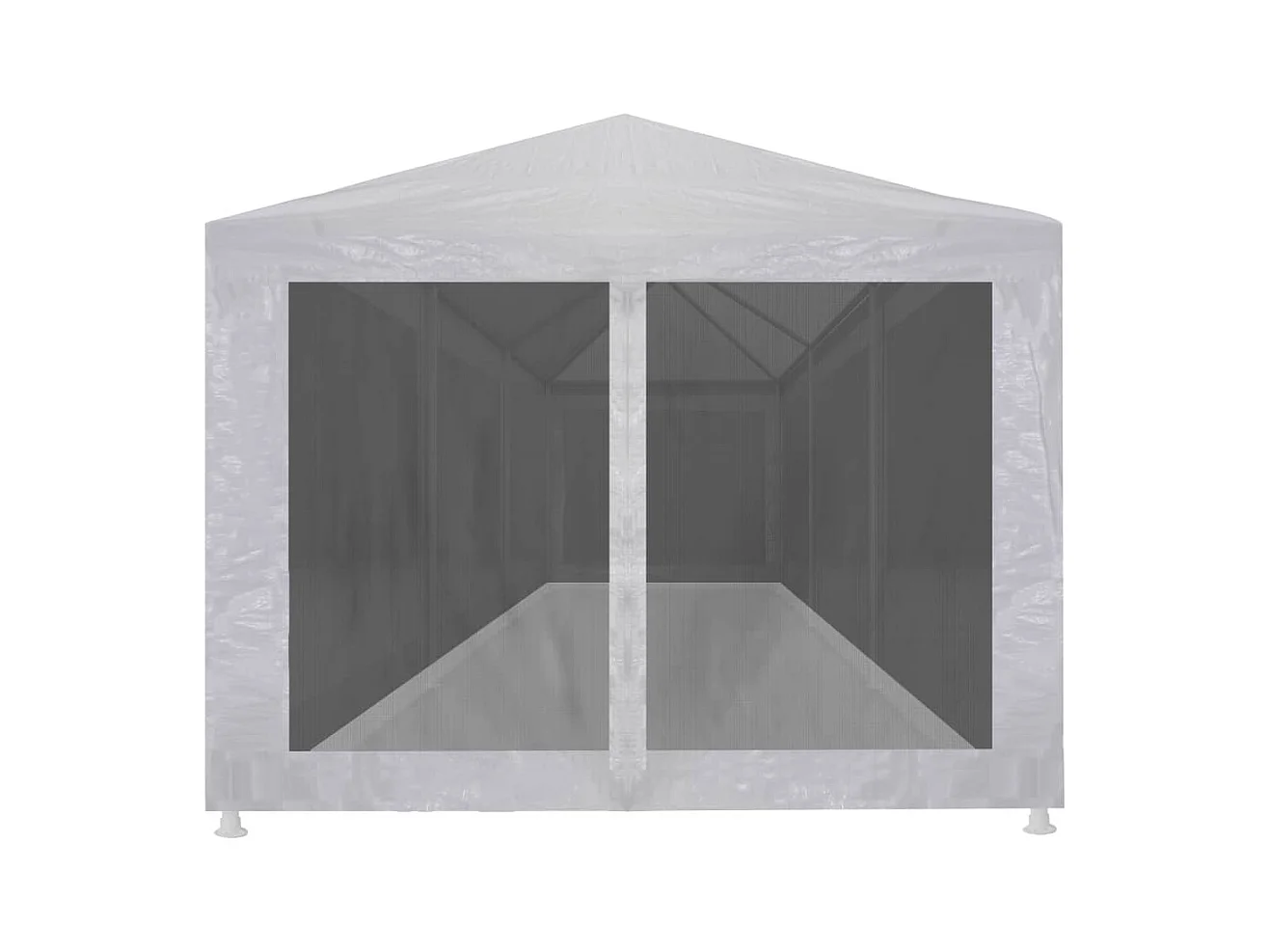 Carpa de recepción con 8 paredes de malla de 9 x 3 m