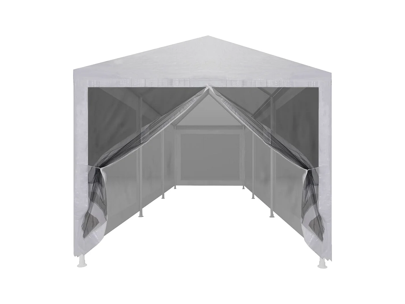 Carpa de recepción con 8 paredes de malla de 9 x 3 m