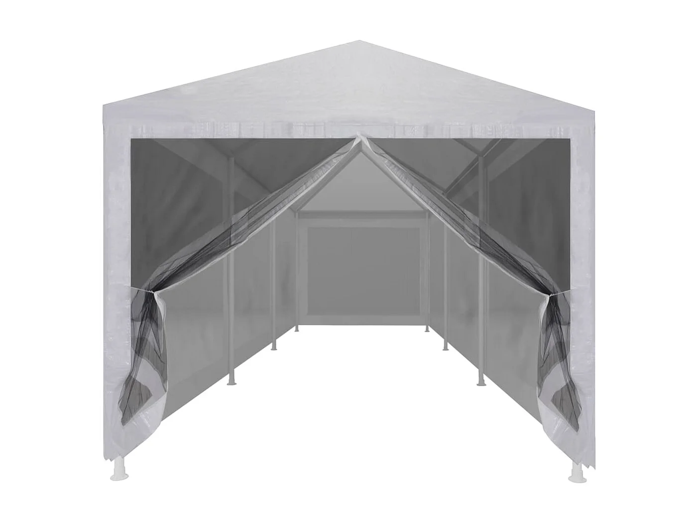 Carpa de recepción con 8 paredes de malla de 9 x 3 m