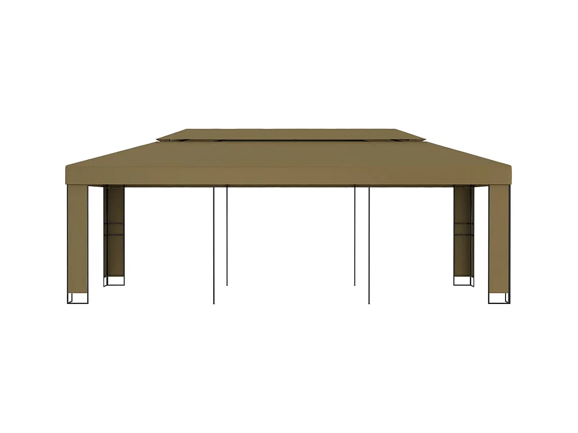 Pavillon mit Doppeldach 3x6 m Taupe 180 g/m²