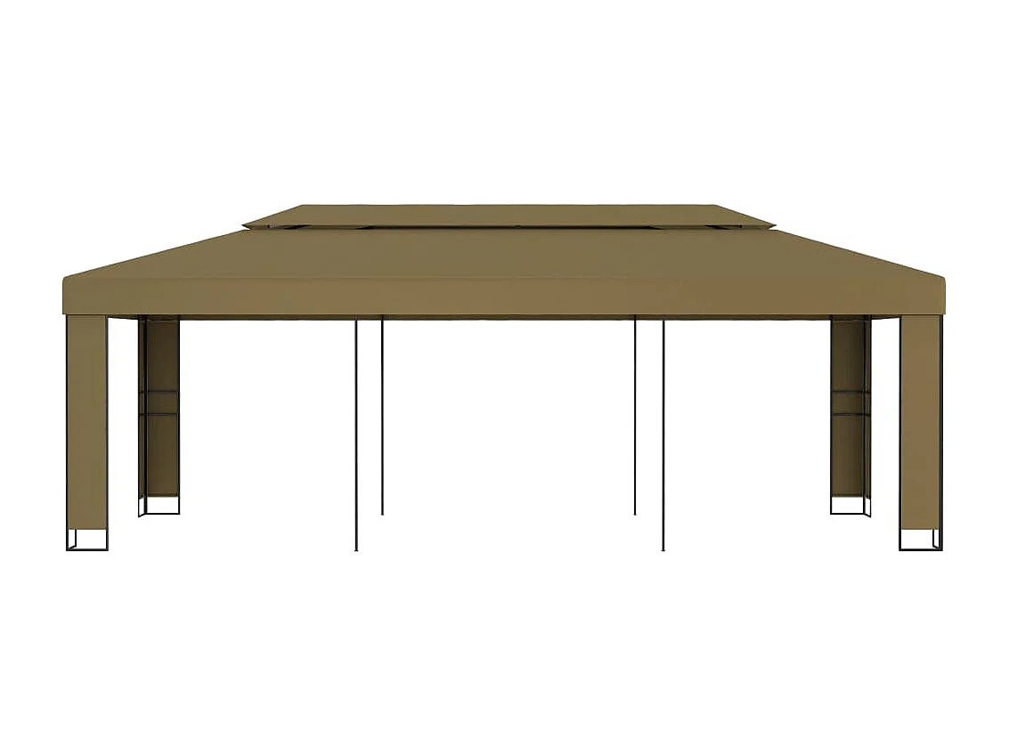 Cenador con techo doble 3x6 m Taupe 180 g/m²