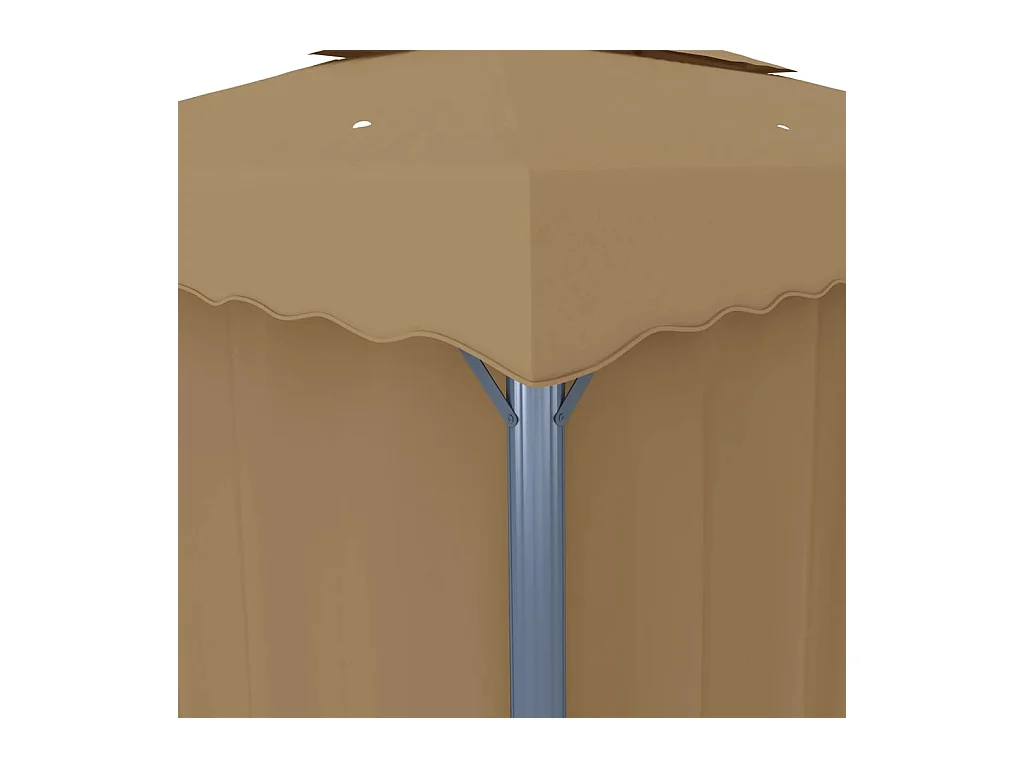 Pavillon mit Vorhang 3x3 m Taupe Aluminium