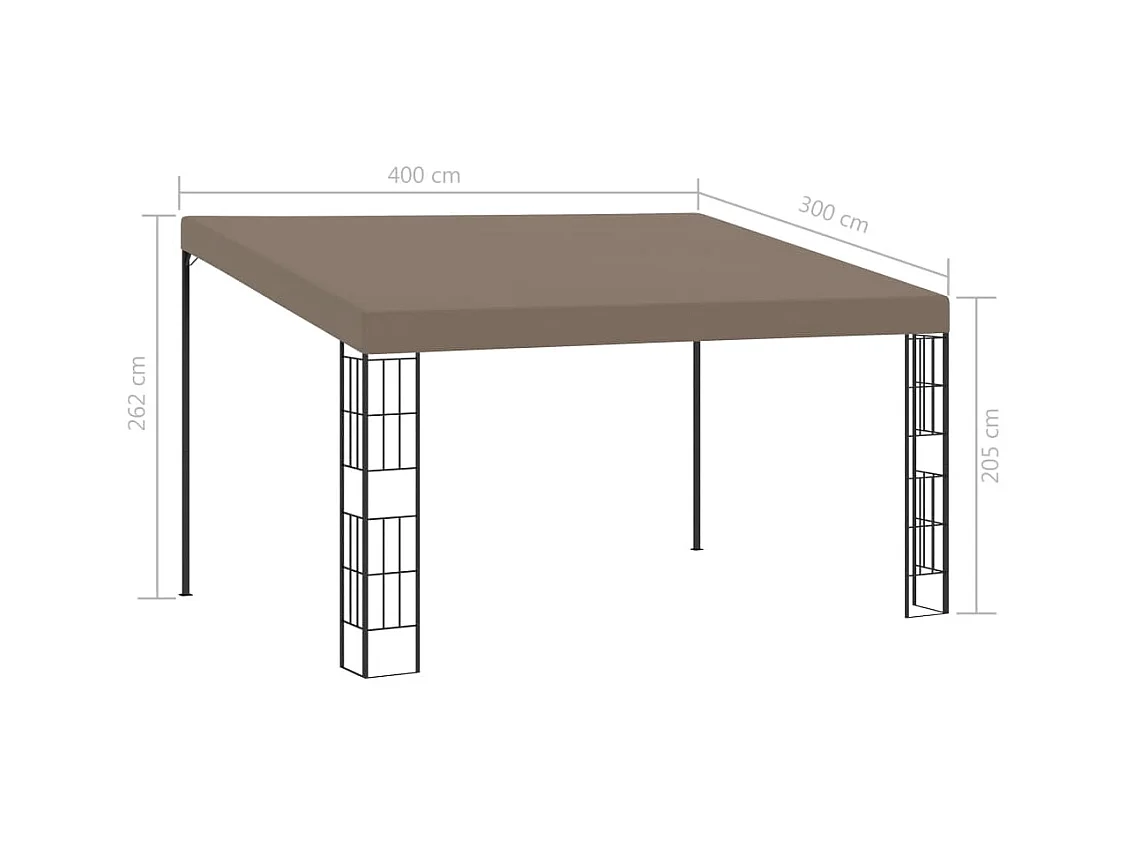 Belvédère mural 4x3 m Taupe Tissu