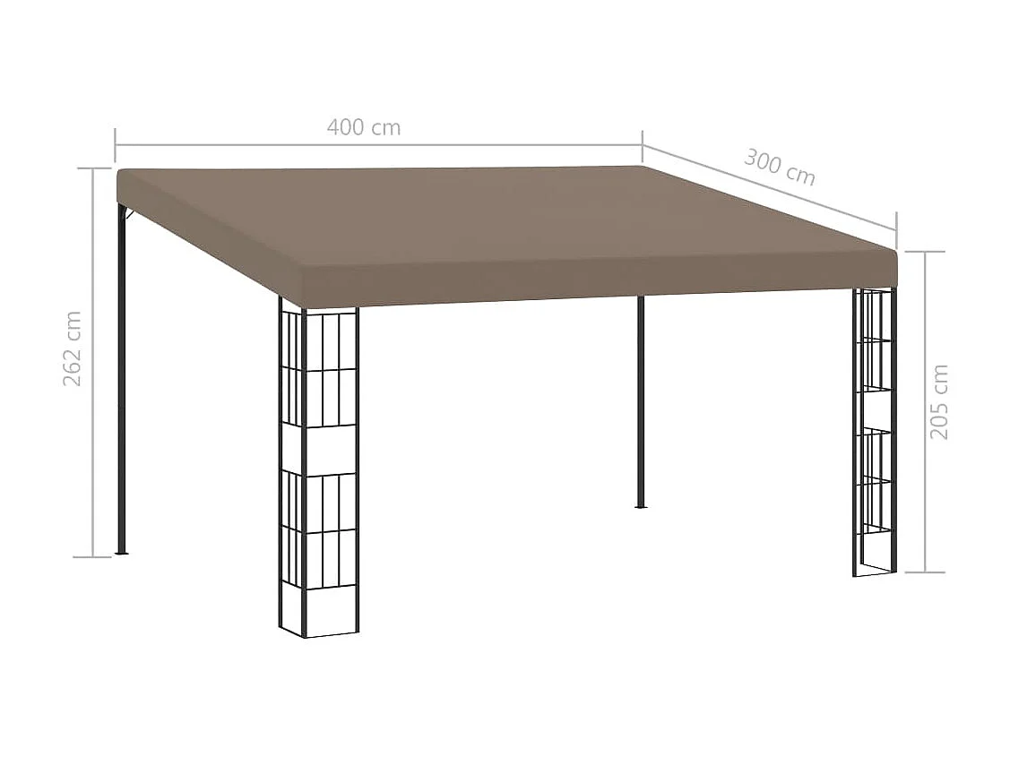 Belvédère mural 4x3 m Taupe Tissu
