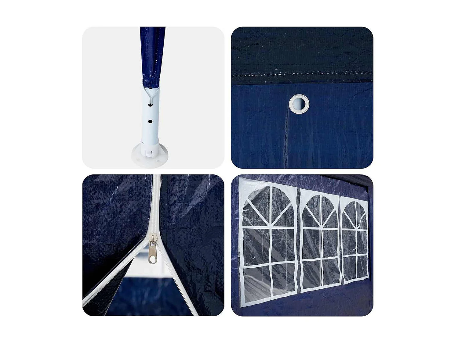 Tente de fête Bleu et Blanc 400 x 400 x 266 cm