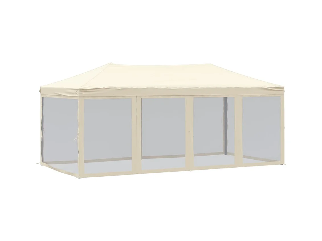 Carpa plegable para fiestas con paredes Crema 3x6 m