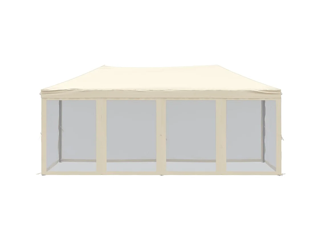 Carpa plegable para fiestas con paredes Crema 3x6 m