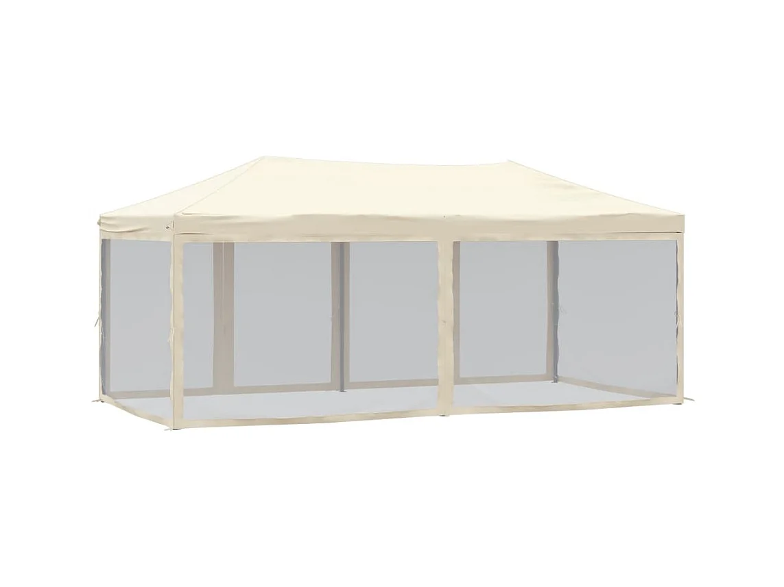 Carpa plegable para fiestas con paredes Crema 3x6 m