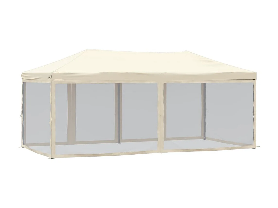 Carpa plegable para fiestas con paredes Crema 3x6 m