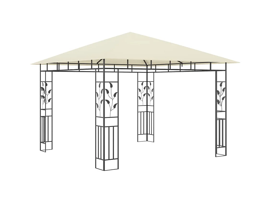 Pavillon mit Moskitonetz 3x3x2,73 m Creme 180 g/m²