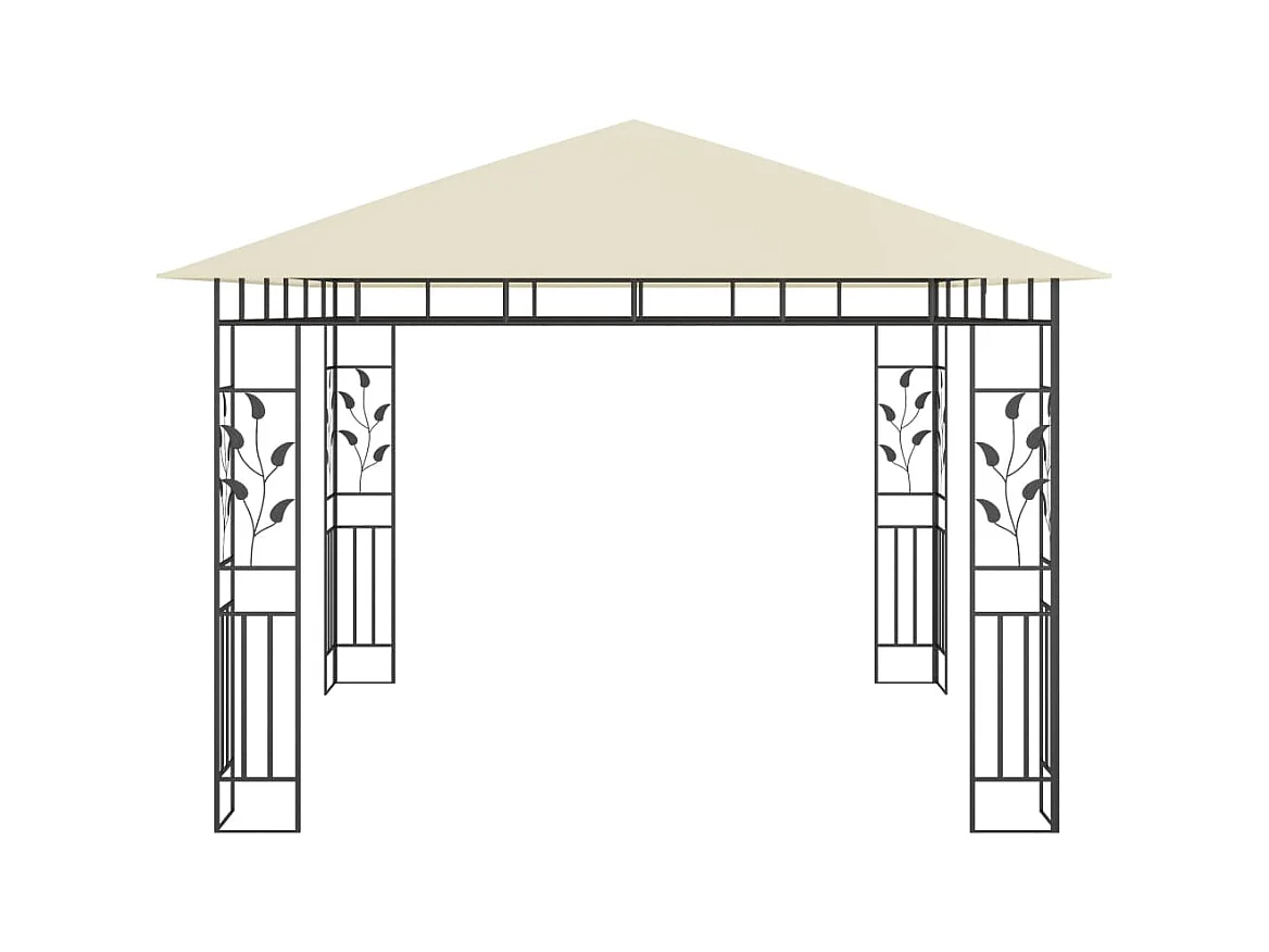 Pavillon mit Moskitonetz 3x3x2,73 m Creme 180 g/m²