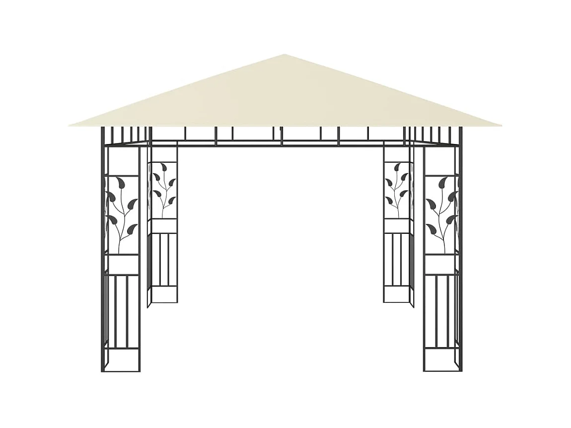 Pavillon mit Moskitonetz 3x3x2,73 m Creme 180 g/m²