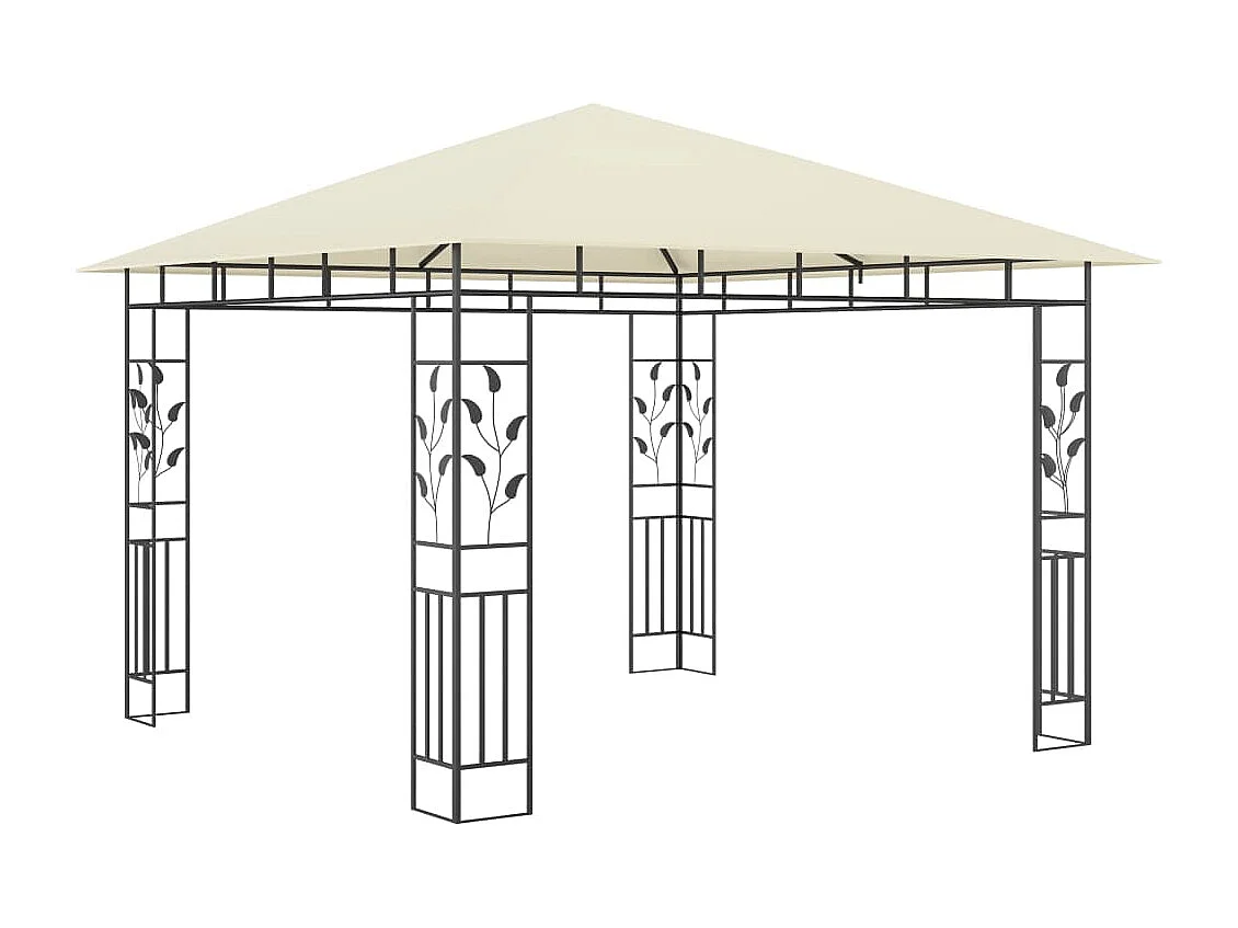 Gazebo con zanzariera 3x3x2,73 m Crema 180 g/m²