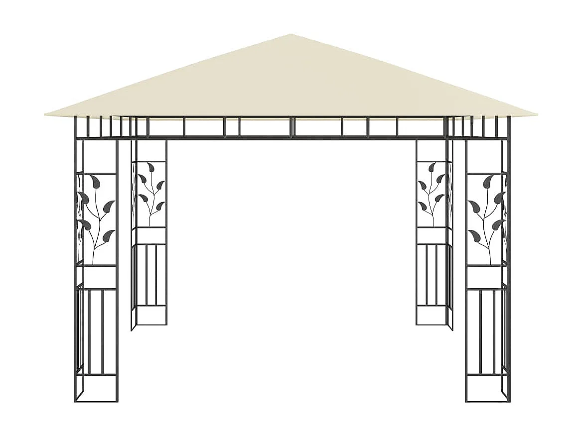 Gazebo con zanzariera 3x3x2,73 m Crema 180 g/m²