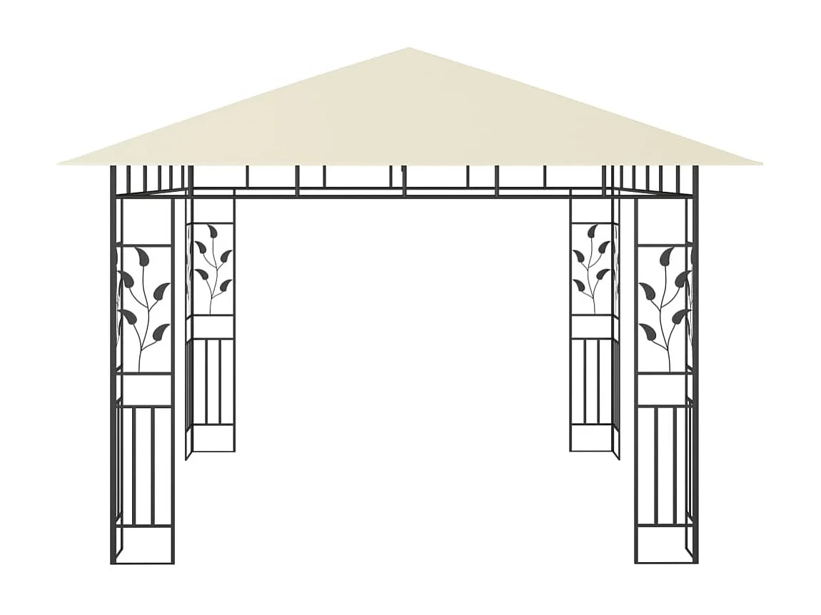 Gazebo con zanzariera 3x3x2,73 m Crema 180 g/m²