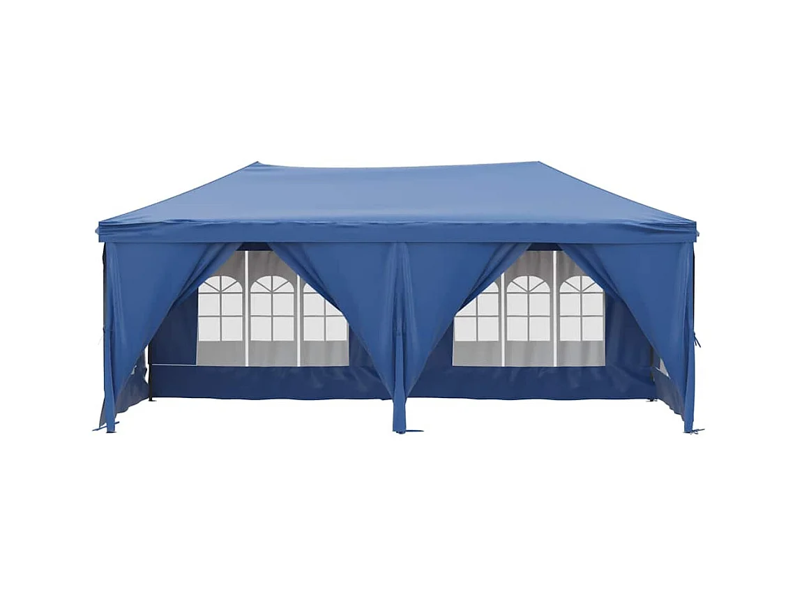 Carpa de recepción plegable con paredes Azul 3x6 m