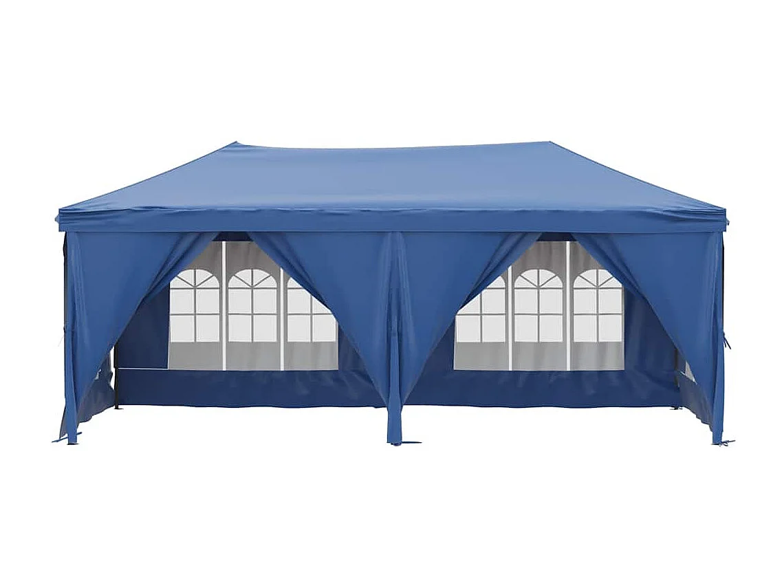 Carpa de recepción plegable con paredes Azul 3x6 m