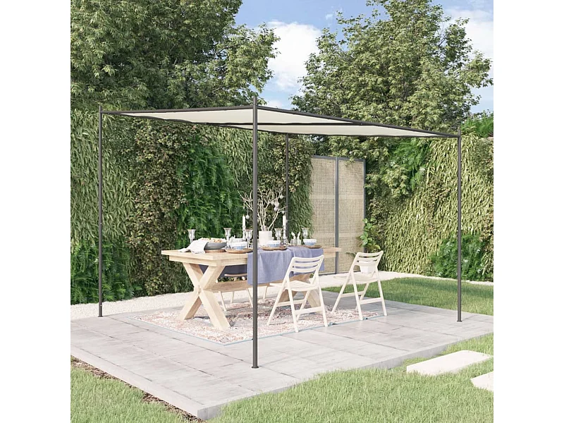Gazebo bianco 3x3 m tessuto 180 g/m² e acciaio