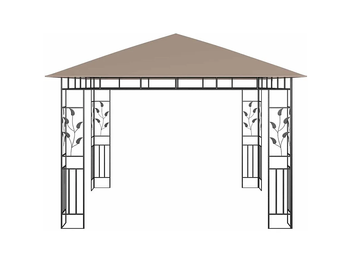 Belvédère avec moustiquaire 3x3x2,73 m Taupe 180 g/m²