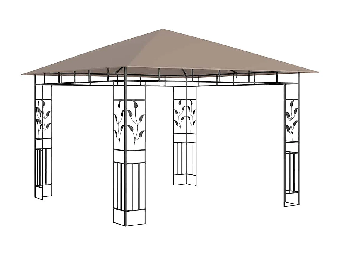 Belvédère avec moustiquaire 3x3x2,73 m Taupe 180 g/m²