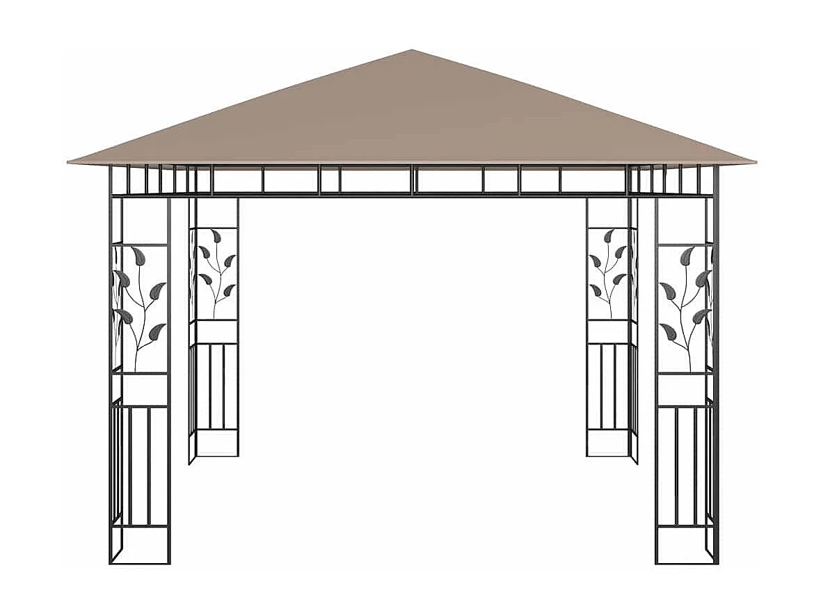Belvédère avec moustiquaire 3x3x2,73 m Taupe 180 g/m²